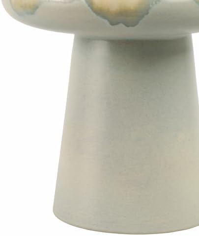 Modern Mushroom Vase for Living Room and Home Decor - Decorative Flower Vase Accent with Earthenware Pottery Design - Decorative Table Accent for Bedroom, Room, House and Office Display - 12”, Blue - Image 7