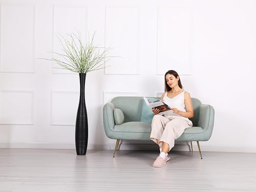 Leewadee Decorative 41 inches Tall Floor Vase for Living Room Home Decor, Black, Resin - Image 6