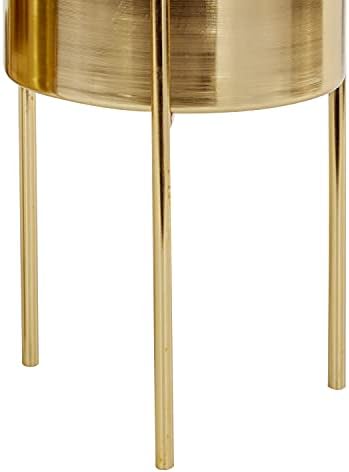 Deco 79 Metal Indoor Outdoor Planter Large Planter Pot with Removable Stand, Set of 3 Planters 18", 14", 12"H, Gold - Image 6