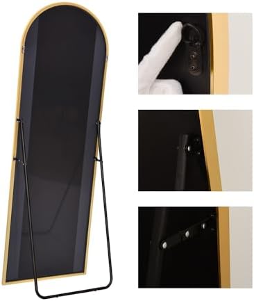 KOMCOTE 77x38 Inch Extra Large Arched Floor Mirror - Giant Gold Freestanding Mirror for Bedroom, Living Room, Dressing Room - Oversized Elegant Leaner Full Length Mirror for Home Decor - Image 6
