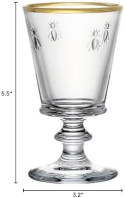 La Rochere Gold Rimmed Bee Stemmed Wine Glass Set/4 - Image 7