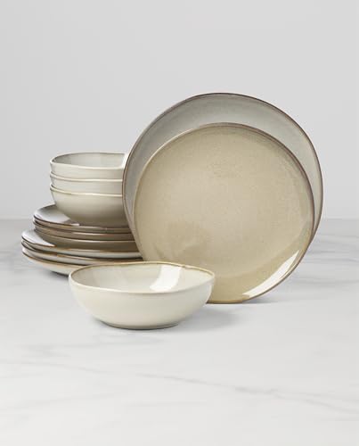 Oneida Organic Shades Oatmeal Stoneware 12-Piece Dinnerware Set for 4 - Image 7
