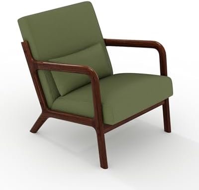 Garvee Mid Century Accent Chair, Upholstered Armchair with Lumbar Pillow - Image 7