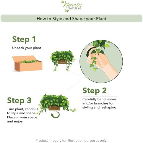 Nearly Natural 34 in Artificial Pothos Ivy Plant with Ledge Basket - Image 5