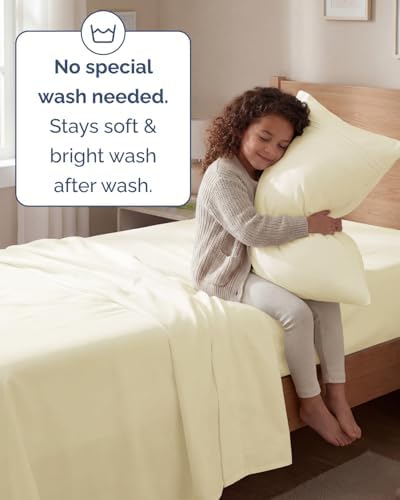 Twin Size 3 Piece Sheet Set - Comfy Breathable & Cooling Sheets - Off White - Image 6