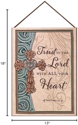 Manual Inspirational Collection Wall Hanging with Verse and Frame, Trust in The Lord, 13 X 18-Inch - Image 2