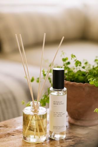 Brooklyn Candle Studio Reed Scent Diffuser - Sunday Morning - Relaxing Oil Diffuser, Pear, Jasmine & Amber Fragrance, 8 Rattan Diffuser Reeds, Clean Ingredients - 3.7oz - Image 6