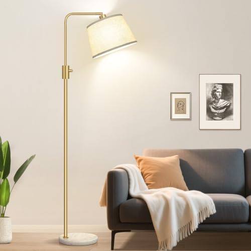 Nintiue Dimmable Gold Floor Lamp, 1000 LM LED Edison Bulb Included, Arc Floor Lamps for Living Room with Marble Base, Modern Standing Lamp Tall Lamps for Living Room Bedroom - Image 7