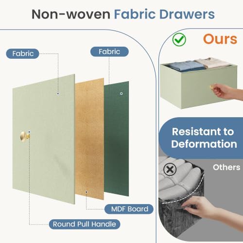 DUMOS Nightstand, Bedside Table with 4 Fabric Drawers - Image 6