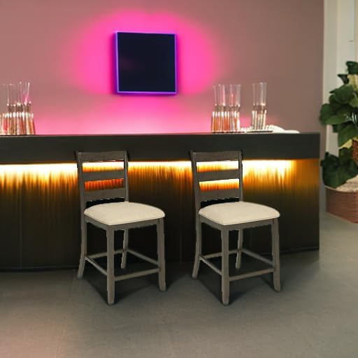 Signature Design by Ashley Rokane Upholstered 24.75" Counter Height Bar Stool, 2 Count, Brown - Image 6