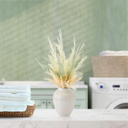 Elements Artificial Floral Greenery Arrangement in White Ceramic Vase, Faux Dry Botanical Decor, Polysilk Branches, 23 Inches Tall - Home Decor for Shelf, Table, or Room Decor - Image 6