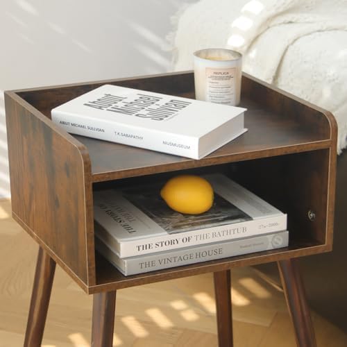 MaxSmeo Night Stand Set 2, Mid Century Side Table Bedroom with Storage - Image 6