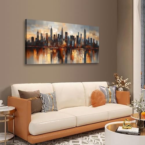 Abstraction Pictures Canvas Wall Art for Living room Office Bedroom Wall Decor,City night Scene Wall Art Print Paintings Modern Natural Landscape Artwork Waterproof Ready to Hang-20x40inch - Image 7