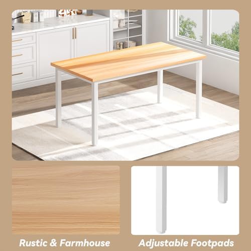 Recaceik Dining Table Set for 4 Kitchen Dining Room Set with 2 Dinner Benches, Farmhouse Breakfast Table for Apartment Small Space, Easy Assembly - Image 6