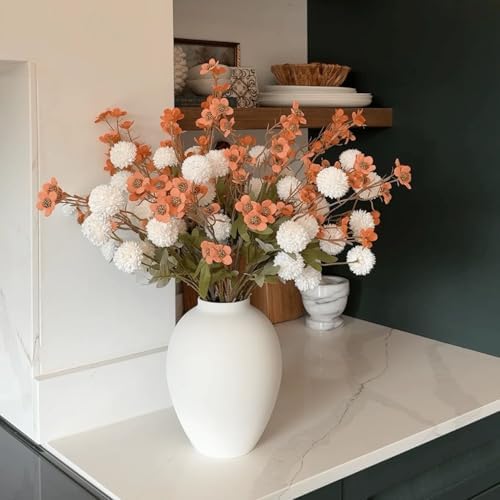 SilkSerenade Ella White Matte Flower Vase for Bedroom Kitchen Living Room Table, Contemporary Farmhouse Decorative Arlo Flowers Iron Vases, Rustic Tall Earthy Wabi Sabi Modern Centerpieces Home Decor - Image 7