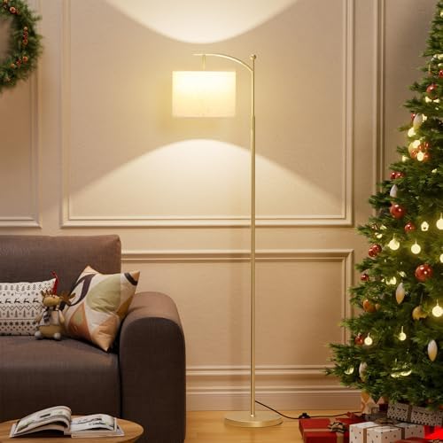 Ambimall 60" Floor Lamp with 3 Color Temperatures, Adjustable Beige Shade, Gold Pole - Tall Lamp for Living Room, Bedroom, Office, Classroom, Dorm - 9W Bulb Included - Image 7