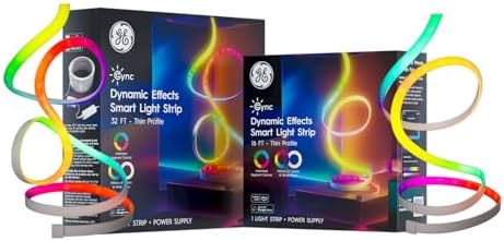 GE Cync Full Color Dynamic Effects Smart Light Strip Kit (16ft. + 32ft.) – Music Sync, Color Changing, WiFi, App & Voice Control, No Hub Required by CYNCSmartHome
