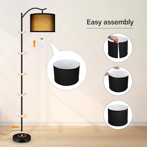 BoostArea Floor Lamp for Living Room,Arc Floor Lamp with Remote Control,Stepless Dimmable Brightness & Colors Temperature 2700k-6500k,Modern Standing Lamp for Bedroom Study Room Office,Black - Image 7