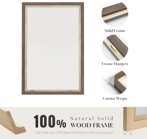 Framed Neutral Vintage Botanical Wall Art Set for Living Room, 12x16 In - Image 7