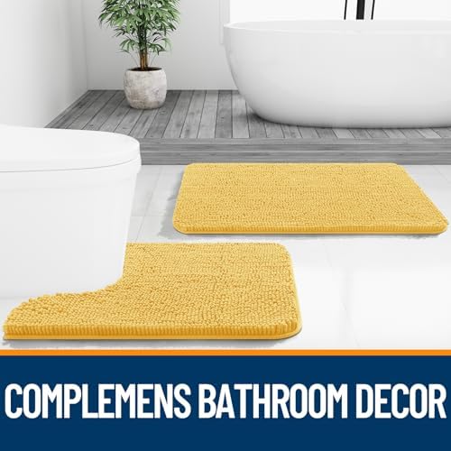 OLANLY Toilet Rugs U-Shaped 24x20, Soft Absorbent Chenille Contour Rugs - Image 7