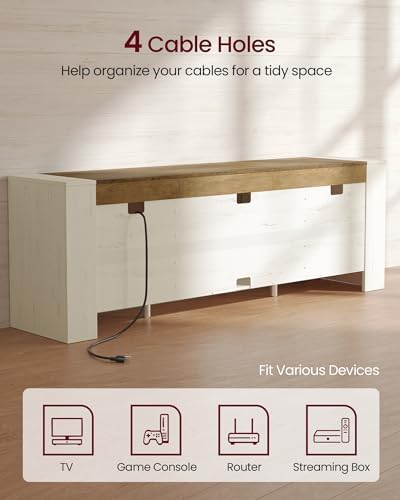 VASAGLE TV Stand with Storage, Farmhouse Entertainment Center for 80'' TV - Image 7
