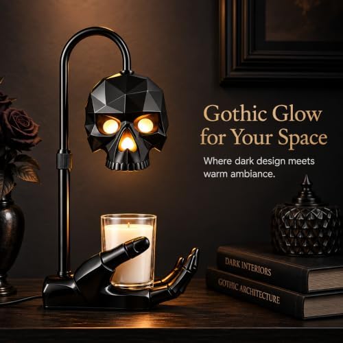 Gothic Skull Candle Warmer Lamp with Timer & Dimmer for Home Decor - Image 6