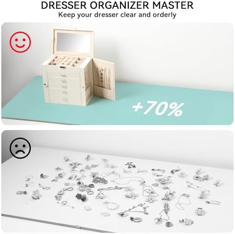 Frebeauty 6-Layer Jewelry Box for Women,Large Jewelry Organizer with Drawer - Image 6