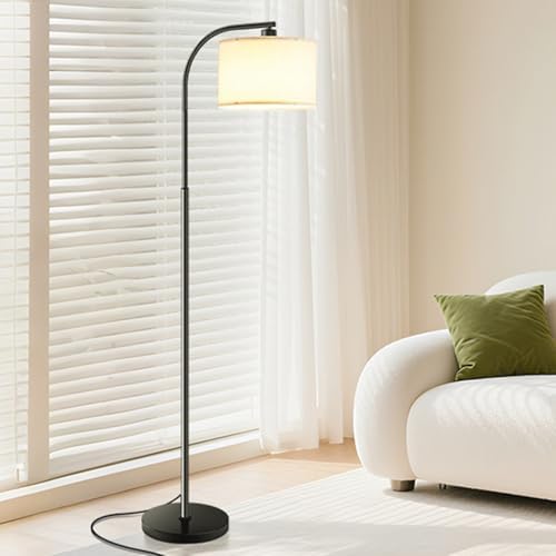 Floor Lamp for Living Room,Tall Standing Lamps Dimmable,Modern Floor Light with LED Bulb,3 Color Temperatures,Fabric Shades,Black Floor Lamps for Bedroom Dining Room Office Corner - Image 7