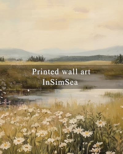 InSimSea Framed Canvas Wall Art, Vintage Floral Wildflower Field Prints Wall Decor for Living Room, Small Retro Landscape Painting Farmhouse Decorations for Bedroom Shelf Gift, 8x10inch - Image 7