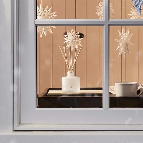 Thymes Frasier Fir Reed Diffuser Set – Includes Reeds, Fragrance Oil, and Frosted Glass Bottle – Fragrance Oil Diffuser – Room Fresheners – Luxury Home Decor – White (Flocked, 4 fl oz) - Image 6