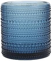 Fortessa Jupiter Beaded Hobnail Glass, 14 Ounce Triple Old Fashioned (Set of 6), Cornflower Blue by Unknown