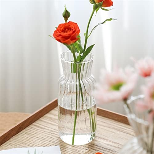 Decorative Vase Small Vase Glass Flower Vase Transparent Table Decoration Living Room Kitchen Tea Table Flower Vase Flower Arrangement Water Culture Lovely Flower Set Ceramic Vase Glass Vase Hydroponi - Image 7