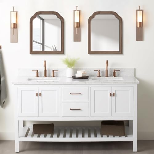 WallBeyond Wood Bathroom Mirrors for Wall Mounted, 16" x 20" Rustic Wood Frame Wall Mirrors Decorative for Living Room or Bedroom Vanity Mirror (Walnut) - Image 6
