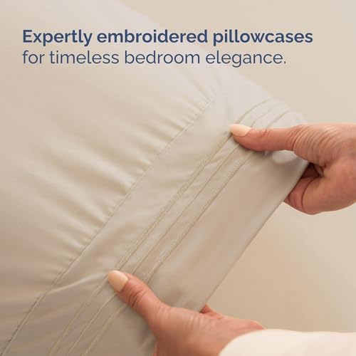 King Size 4 Piece Sheet Set - Comfy Breathable & Cooling Sheets - Wheat - Image 6