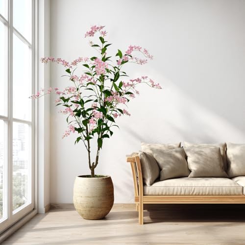 6ft Artificial Pink Jasmine Potted Tree - Image 7