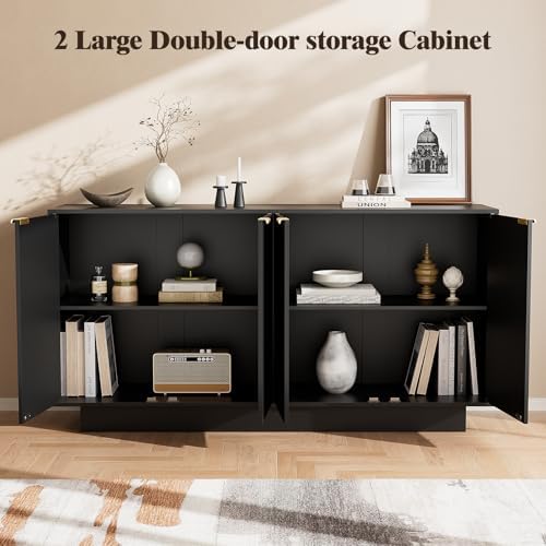 63" Fluted Sideboard Buffet with 4 Doors - Image 7