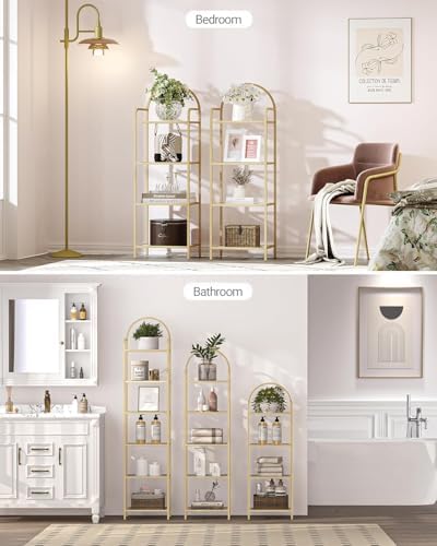 Hzuaneri Bookcase Bookshelf, Tempered Glass Bookshelves - Image 6