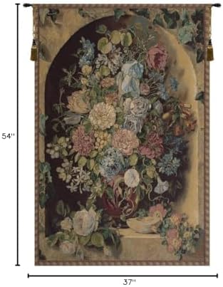 Pauline von Large Flowers Piece Floral Tapestry Wall Hanging 54 x 37 in - Image 6