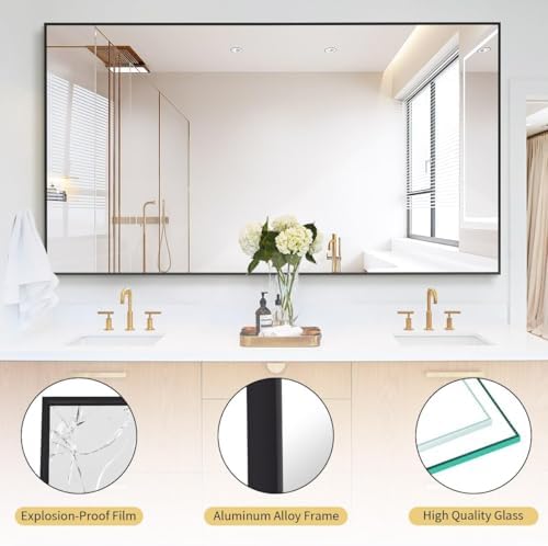 Koonmi 86"x40" Floor Mirror Full Length, Large Black Mirror - Image 6