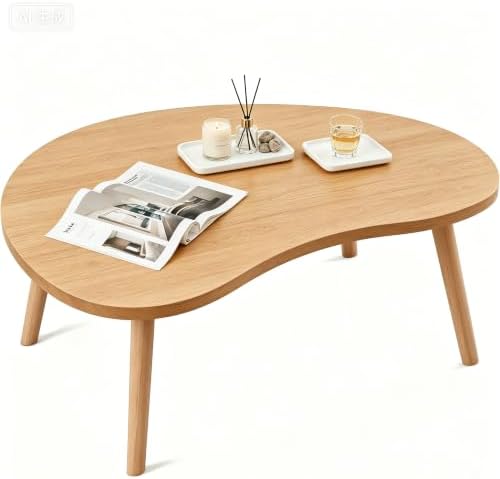 Coffee Table Low Table with Solid Wood Legs, 31.5x19.7" Large Coffee Table Side Table, Floor Table Desk for Sitting on The Floor, Living Room Furniture for Office Apartment Home, Mango Natural - Image 6