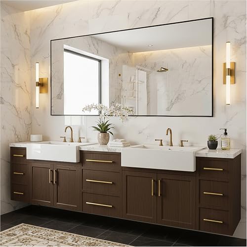 FICTOR Bathroom Vanity Mirror for Over Sink, 60" x 36", Black - Image 6