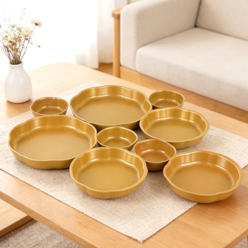 9 Cluster Charcuterie Bowls Gold Decorative Round Serving Bowls Irregular Elegant Snack Tray Compote Appetizer Platter for Entertaining Centerpiece Home Kitchen Decor Wedding Gift - Image 7