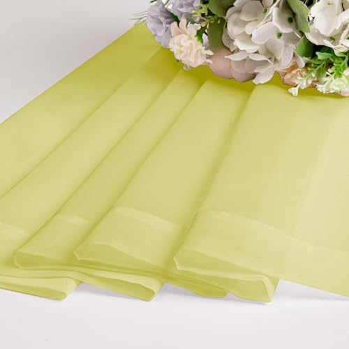 OWENIE Short Lemon Sheer Curtains 36 Inch Length 2 Panels Set, Kitchen Tiers Curtains Light Filter Rod Pocket Voile Cafe Curtain for Basement Bathroom Small Half Window, 42" W x 36" L, Lemon - Image 7
