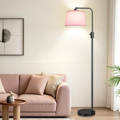 【Upgraded】 Dimmable Floor Lamp, 1000 Lumens LED Edison Bulb Included, Arc Black Floor Lamps for Living Room Modern Standing Lamp with Pink Shade, Tall Lamps for Living Room Bedroom Office Dining Room - Image 7