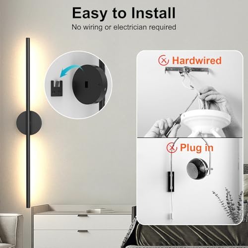 Tartek Battery Operated Wall Sconces Set of Two, Rechargeable Wall Lights with Remote Control, Dimmable 3000K-6000K LED Wall Lamp, 360°Rotate, Long Wireless Sconces for Living Room, Bedroom - Image 7