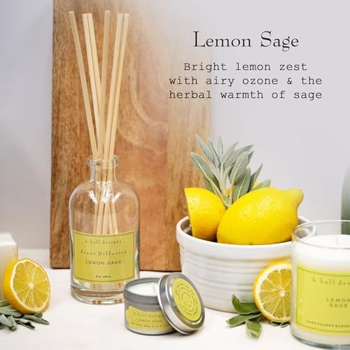 K. Hall Designs Lemon Sage Boxed Diffuser Kit, Citrus & Herbaceous Scent - Image 6