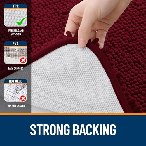 OLANLY Large Bathroom Rugs 44x32, Extra Soft Absorbent Chenille Bath Rugs - Image 6