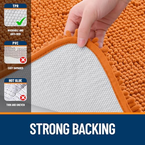 OLANLY Toilet Rugs U-Shaped 24x24, Soft Absorbent Chenille Contour Rugs - Image 6