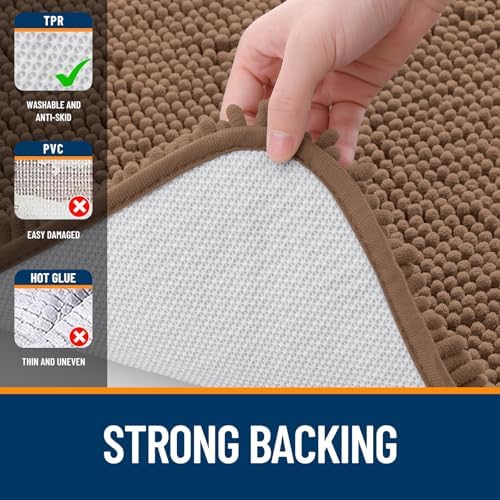 OLANLY Large Bathroom Rugs 59x35, Extra Soft Absorbent Chenille Bath Rugs - Image 6