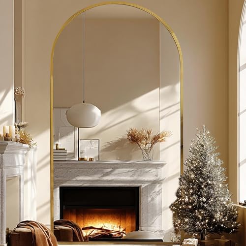 Beauty4U 79" x 39" Arched Full Length Mirror with Stand, Gold Floor Mirror - Image 7